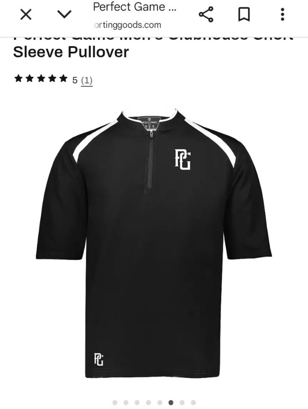 Perfect Game Men's Clubhouse Short Sleeve Pullover, L
